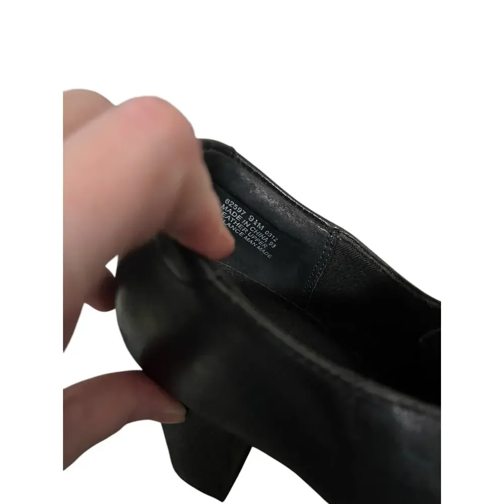 Clarks Bendables Womens Black Leather Heel Ankle Booties Size 9.5 Style 62597
